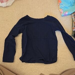 Navy Blue Long Sleeve Top